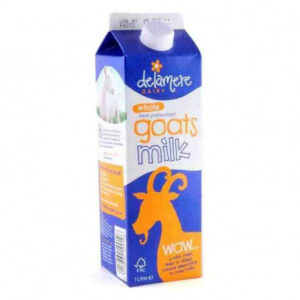 One litre of Delamere whole goats milk