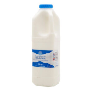 One litre of pasteurised whole milk