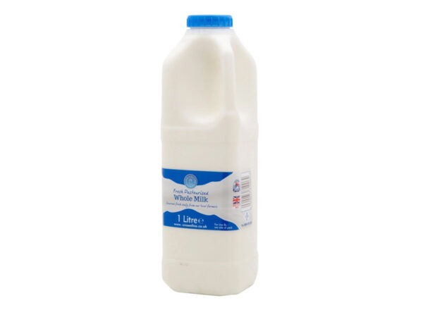 One litre of pasteurised whole milk