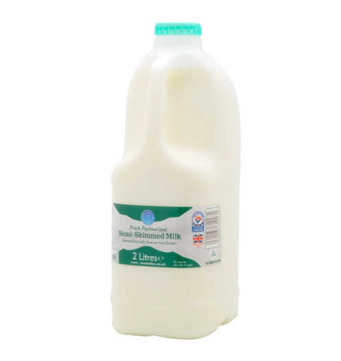Two litres of semi skimmed milk