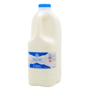 Two litres of pasteurised whole milk