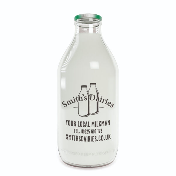 Smiths Dairies logo on organic milk bottle