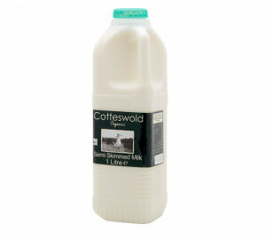 One litre of organic semi skimmed milk