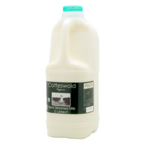 Two litres of organic semi skimmed milk