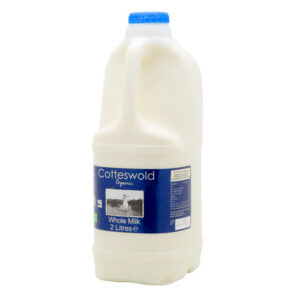 Two litres of organic whole milk