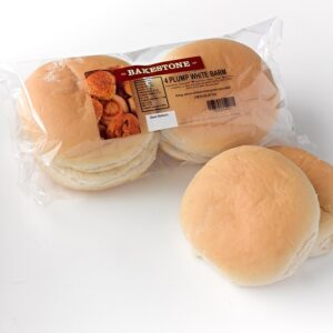 Four bakestone white baps