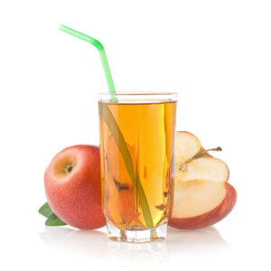 Glass of apple juice and apples
