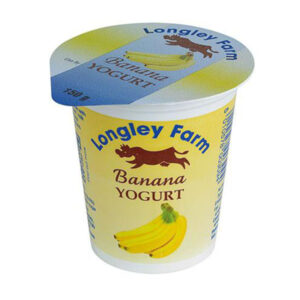Small pot of Longly Farm banana yogurt