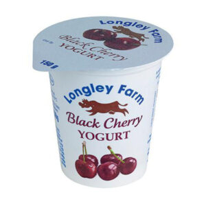 Small pot of Longley Farm black cherry yogurt