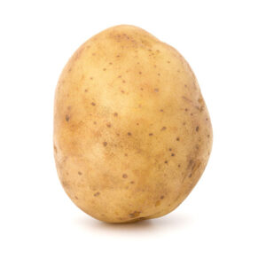 Side view of a single potato