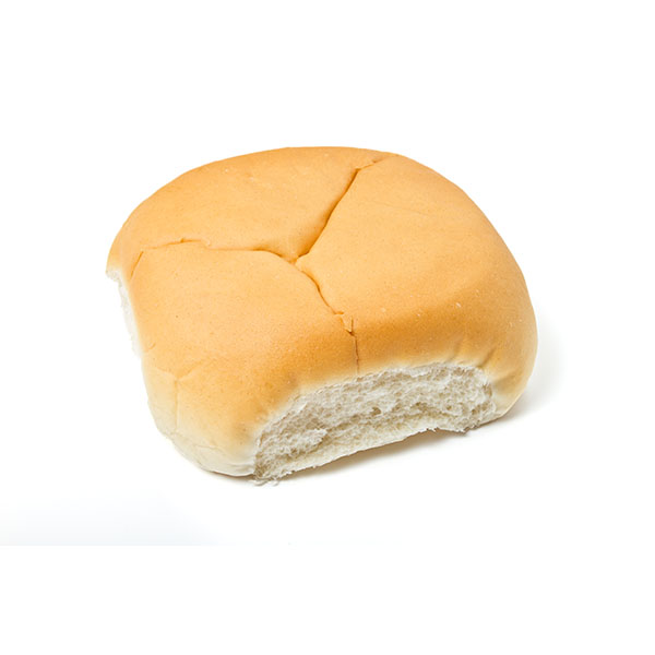 Single white bread roll