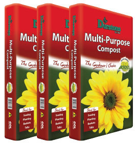 Three bag pack of multi-purpose compost